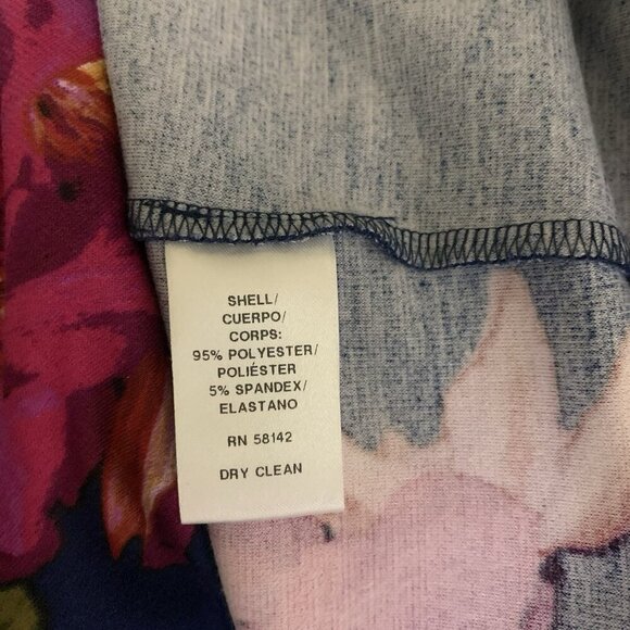 Wisp Navy Pink Floral Bodycon Cocktail Dress 0 - Picture 4 of 4